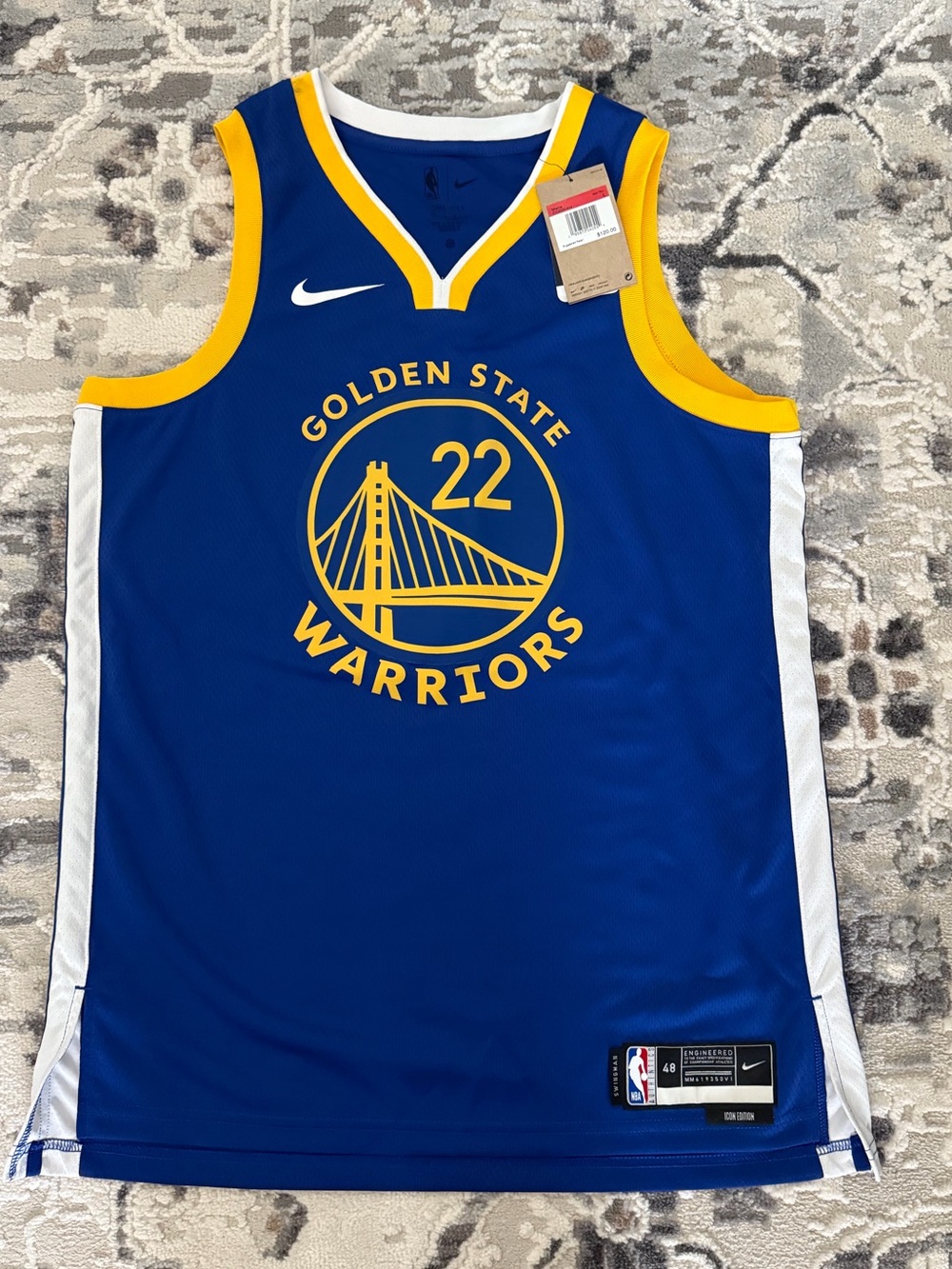 Nike NBA Wiggins Golden State Warriors Blue & Yellow #22 Basketball Jersey